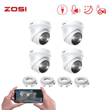 ZOSI 4PK 3K PoE Dome Security Home Camera AI Human Detect with 2-Way Audio