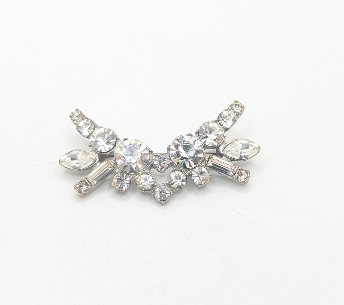 【1960’s】 SRO Alum rhinestone decorated Blue Rhinestone Brooch Aurora Borealis Vintage 1960s Glam