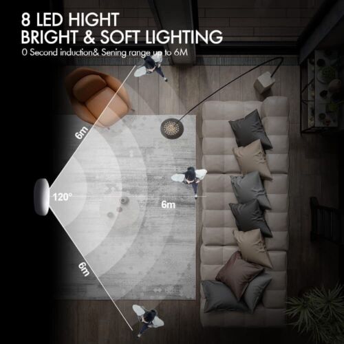 4X LED Motion Sensor Light PIR Rechargeable Cabinet Stair Lamp Cool White Light - Picture 7 of 12