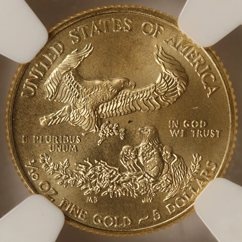 2009 $5 Gold 1/10 oz American Eagle NGC MS69 Early Releases - Image 4 of 4