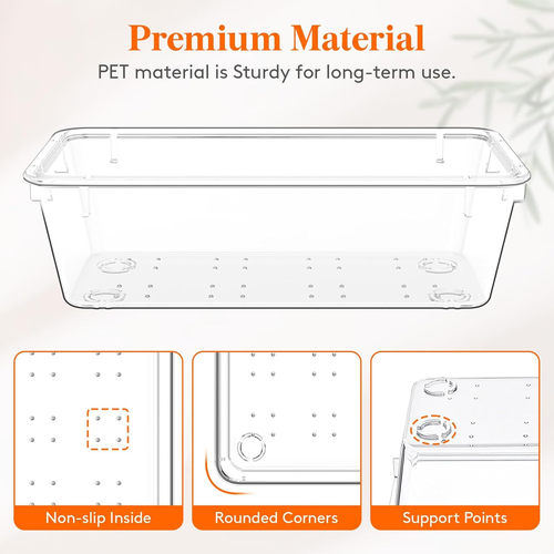 8 Pcs Large Bathroom Drawer Organizers, 3 Sizes Clear Plastic Storage Organizer - Picture 4 of 12