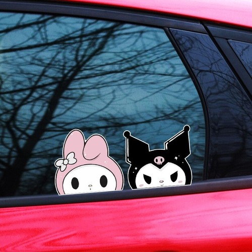 Set of 2 - Kuromi Anime Auto Decals Kids Wall Car Window Motorcycle SUV Sticker - Picture 6 of 6