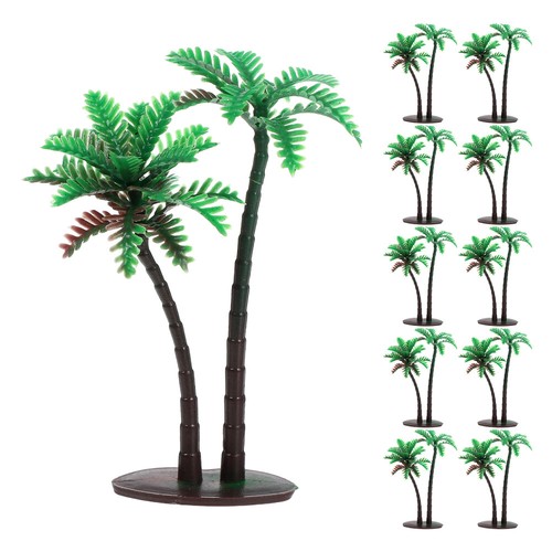15 Pcs Artificial Coconut Tree Decorative Palm Model Miniature Seaside