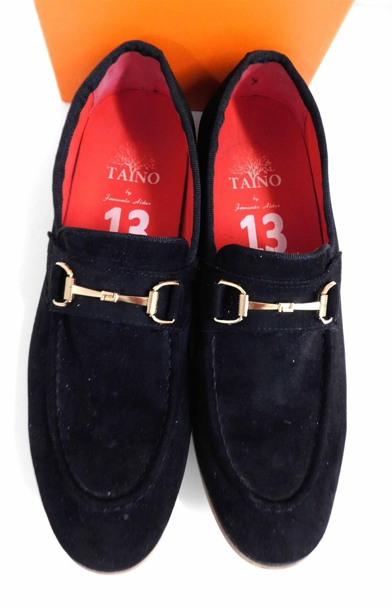 Tayno Caprio Black Suede Gold Bit Slip on Loafers sz 13 | eBay display picture 1
