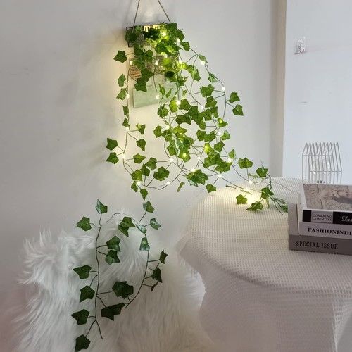 Vine Battery 20LED Indoor Outdoor Garland 2M String Light Leave Fairy Decorative - Picture 4 of 8