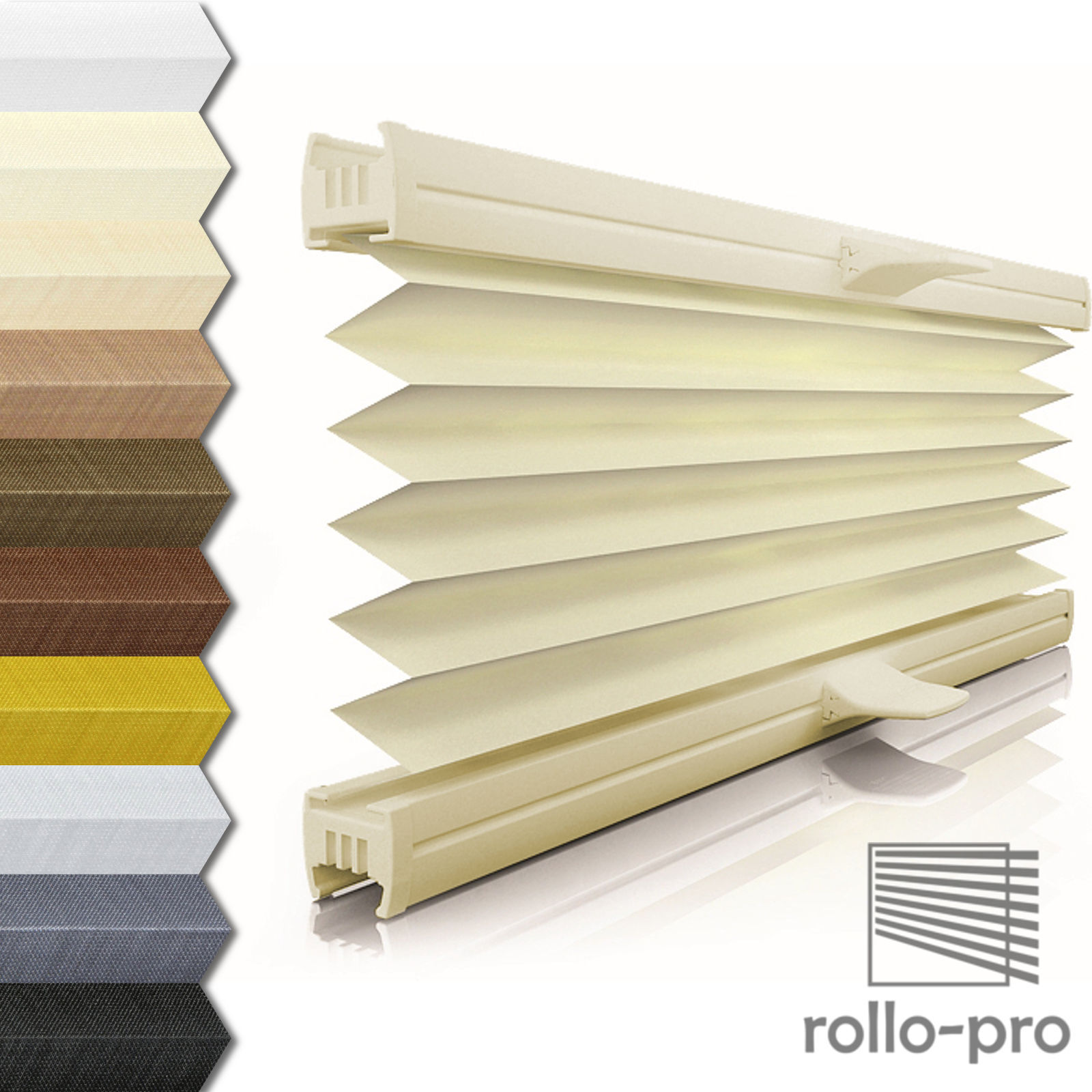 Plisowane rolety składane na wymiar ☆ FLAX ☆Strip Ivory ► Rolety plisowane i żaluzje Popularna cena specjalna