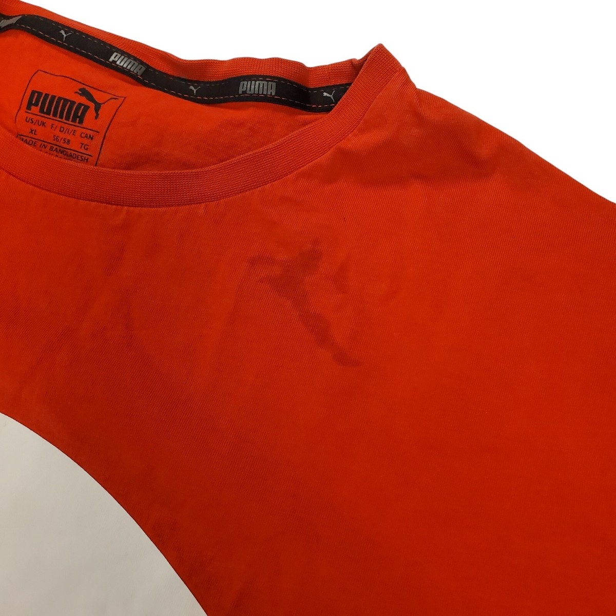 PUMA Shirt Adult XL Red White BIG LOGO Wraparound Activewear
