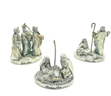 Dayspring That Holy Night SET 3 Christmas Ornament 2004 Hallmark Keepsake 