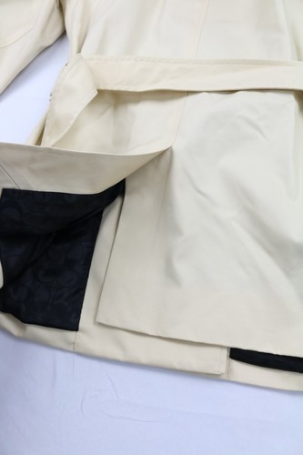 COACH CG042 Solid Short Trench Coat Bone M Double Breast Belted Adjustable Cuff - Picture 12 of 24