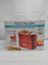 Nostalgia Retro Pop-Up Hot Dog Toaster - Fits 2 Hotdogs 2 Buns, Adjustable Timer