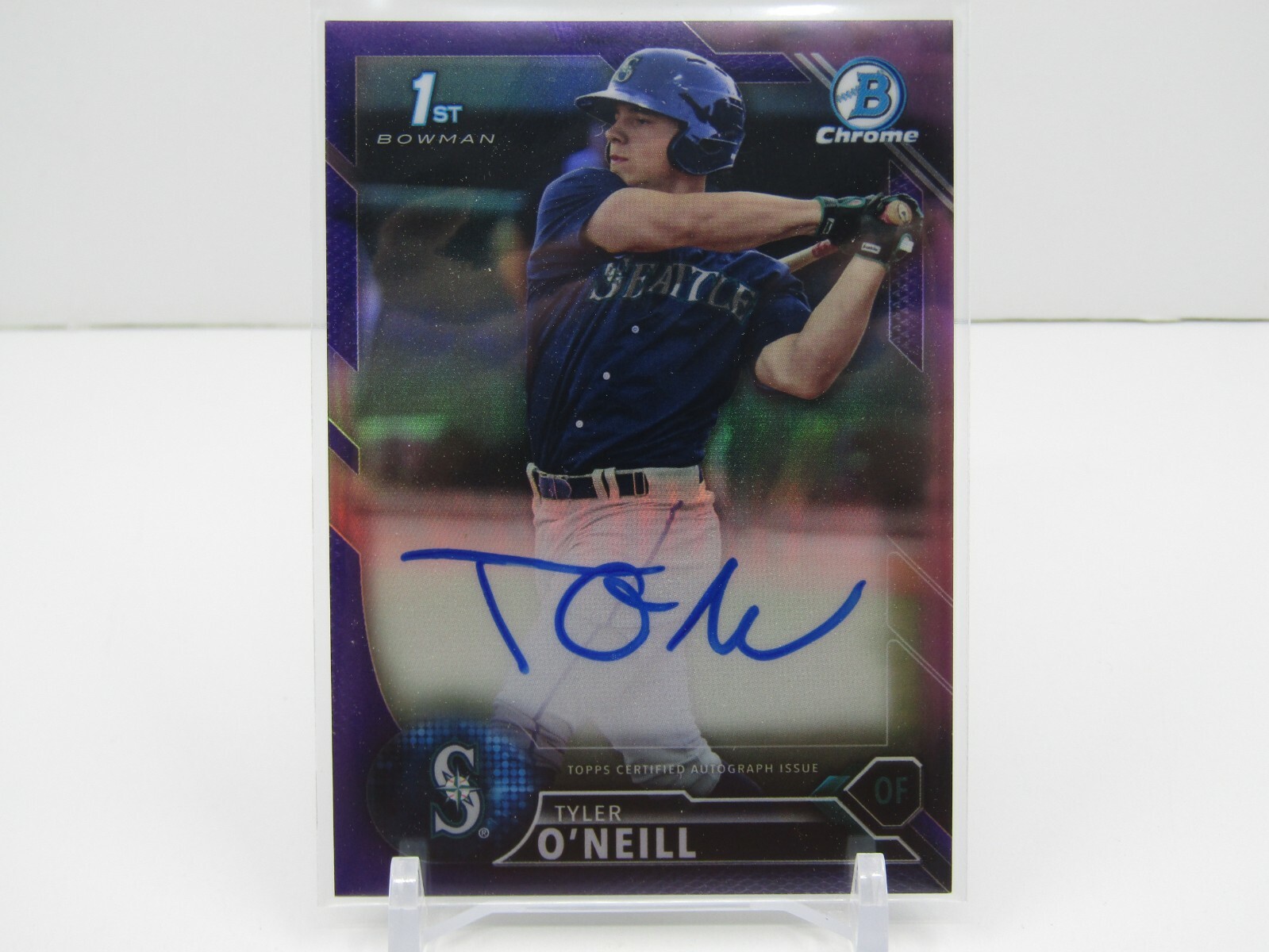 TYLER O'NEILL 2016 BOWMAN CHROME ROOKIE PURPLE REFRACTOR AUTOGRAPH AUTO #84/250