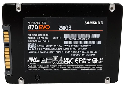 Samsung 870 EVO MZ-77E250 250GB SATA 2.5" 80-89% Health