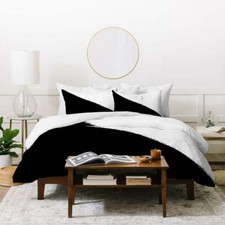Deny Designs Black and White Split Twin XL Two Piece Duvet Cover - NIP