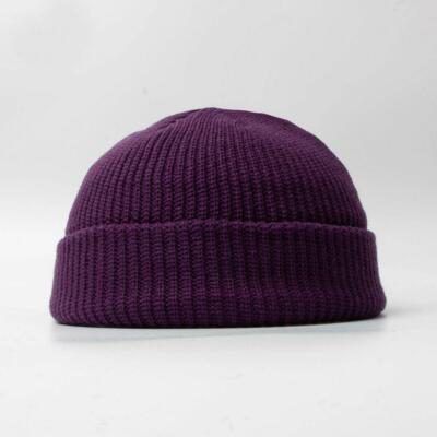 NPJY Unisex Beanie Knit Hat For Men & Women - Dark Purple Winter Hat, One Size Fits All, Soft & Warm - View #4