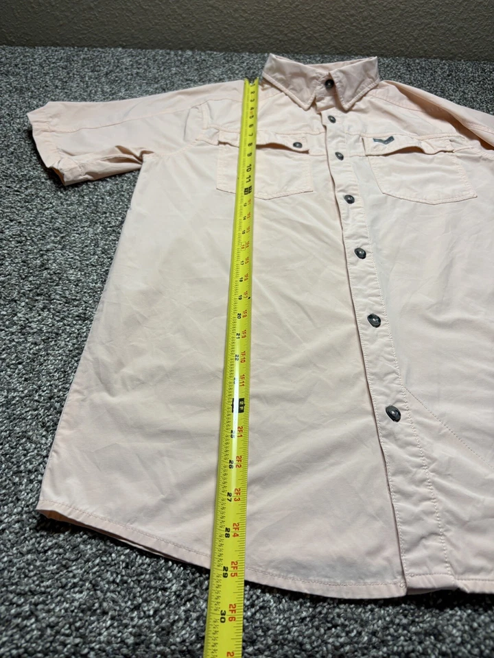 DRAKE Waterfowl Shirt Mens Small Pink Sun Vented Zip Pocket - Image 4 of 4