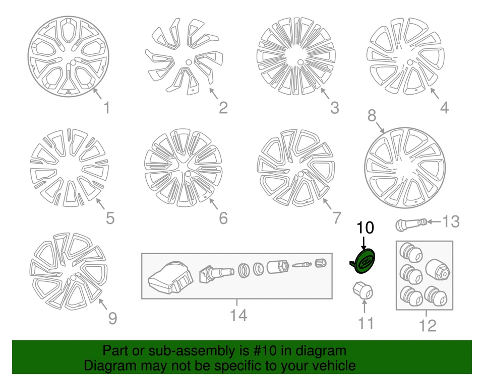 Tapa central de rueda original Land Rover - Kit negro LR094547 Foto 3 de 4
