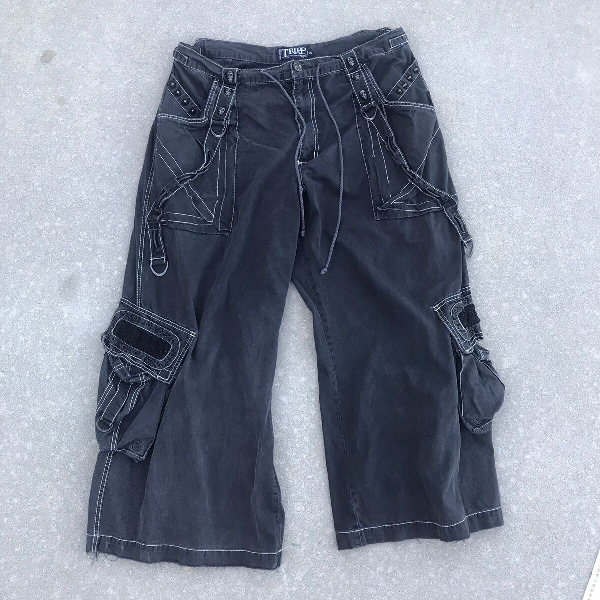 Men's XXL Tripp NYC Pants Black Blue Daang Goodman Goth Punk Men's XXL Tripp NYC Pants Black Blue Daang Goodman Goth Punk