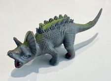 Vintage Triceratops Dinosaur Figure Toy Playset Open Mouth - 4 1/2  x 1 1/2  
