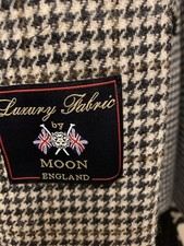 Iconic Moon Tweed Luxury Stylish Toast Soft British Wool Houndstooth Coat 14 16
