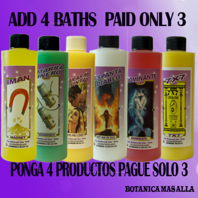 Baños Despojos y Limpias  Espirituales - Baths Varios Títulos (PAGUE 3 RECIBE 4)