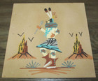 VINTAGE Native American Navajo Healing Indian Sand Painting Art Signed 12" x 12" — photo 1