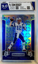 2016 PANINI ROOKIES & STARS TOM BRADY PURPLE CRUSADE S/P HGA 9 MINT RARE