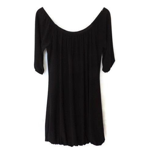 White House Black Market Dress Black Womens Small WHBM Scoop Neck Party Stretch