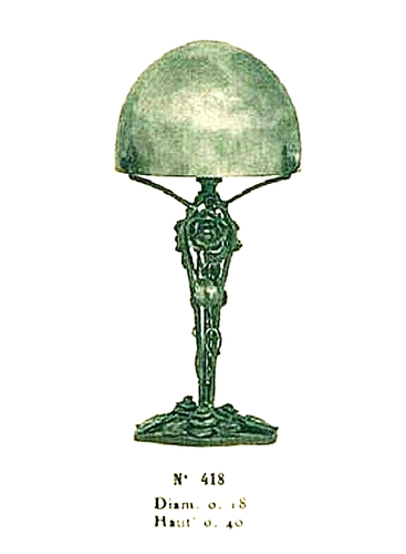 Pied de lampe fer forgé Art Déco 3 faces Edmond Gauthier pour obus Muller Daum - Imagen 17 de 17
