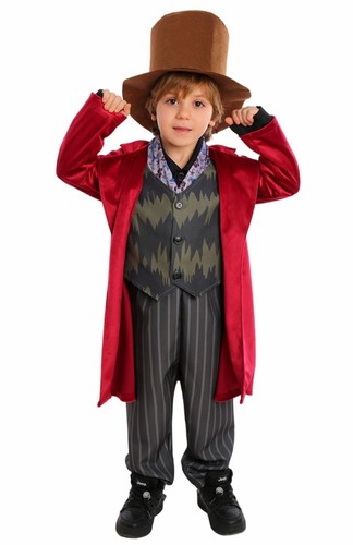 Kids Charlie and the Chocolate Factory Willy Wonka Cosplay Costume Book Week - Picture 36 of 67