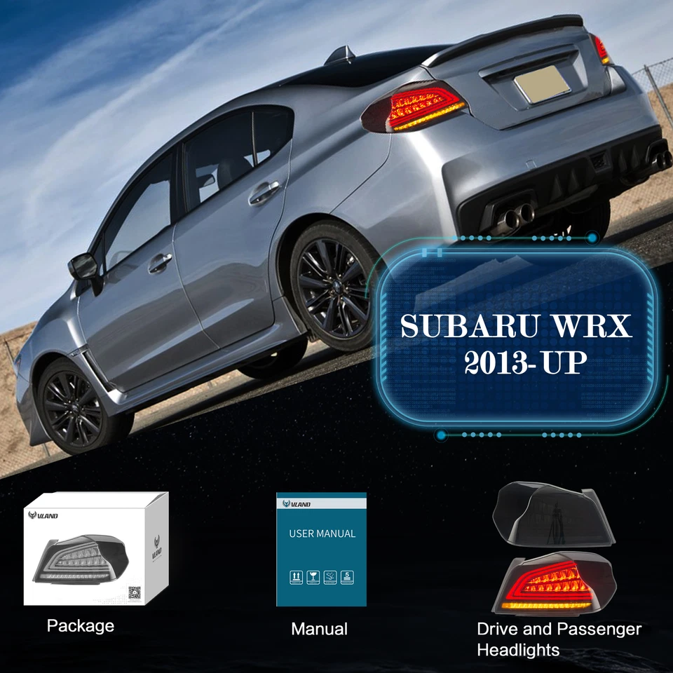 Pair LED Tail Lights For Subaru WRX & WRX STI 2013-2023 Sequential Indicator - Image 4 of 4