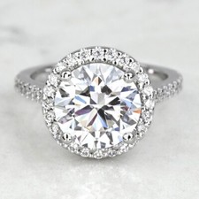 3.50 Carat Genuine Lab Grown Diamond Ring in Gold IGI CERTIFIED