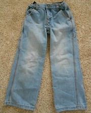 BOYS PLACE CARPENTER JEANS SIZE 7 FADED BLUE DENIM PREOWNED