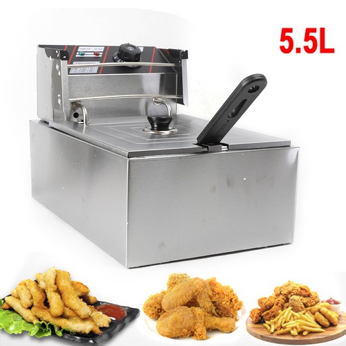 2500W Profi Friteuse Edelstahl Fritöse Topf Elektrische 5.5 L Liter Gastro 220V - Bild 3 von 11