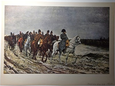 Vintage 1930s Lithograph Print French Campaign 1814 Jean-Louis-Ernest Meissonier