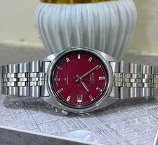 Vintage Seiko 5 Automatic 7009 movement Textured Cherry 💔 Dial Only Date.