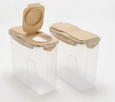 LocknLock Set of (2) 14-Cup Cereal Containers Storage Set K98771 Golden Sand