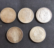 Lot of 5 1921 Morgan Silver Dollar USA Currency Coins #8