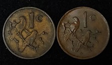 (2 Coins) 1970 & 1971 South Africa 1c cent Y-96 Bronze Coin VF/EF@#3172