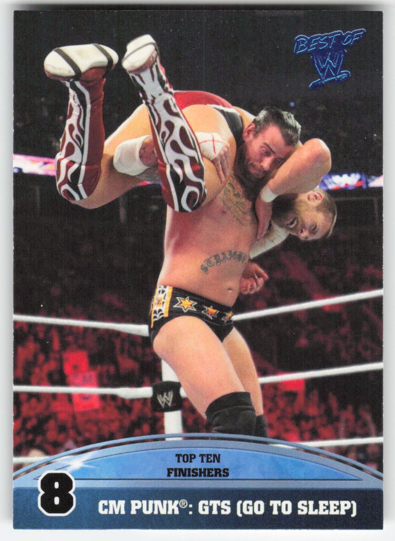 2013 Topps Best of WWE Top 10 Finishers CM Punk GTS Go To Sleep #8