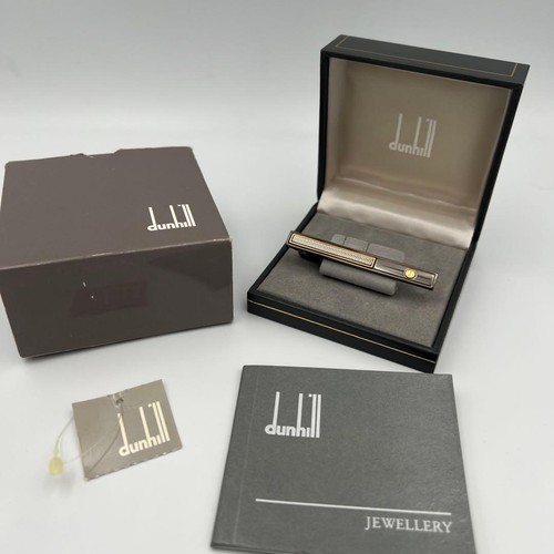 Dunhill Gold Logo Tie Clip Cufflink Accessory with Case Authentic Men’s Gift