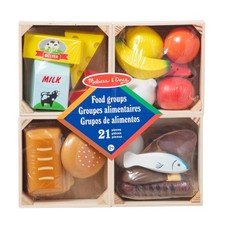 Melissa  Doug Food Groups Wooden Play Food Set   Hand-Painted Educational Toy