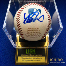 Ichiro Suzuki Signed Baseball 2001 Rookie ROY MVP Limited 5/10 COA Display Case