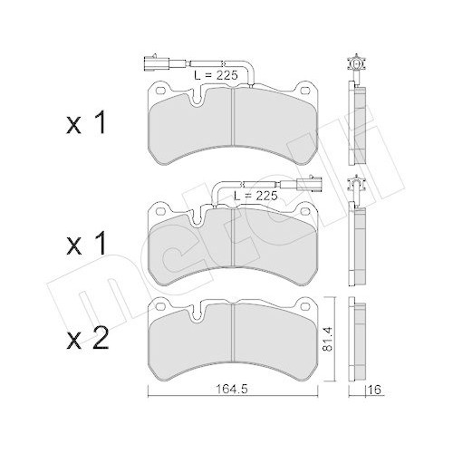 Plaquettes de frein Metelli 22-1201-2 pour frein à disque d'essieu avant Alfa Romeo