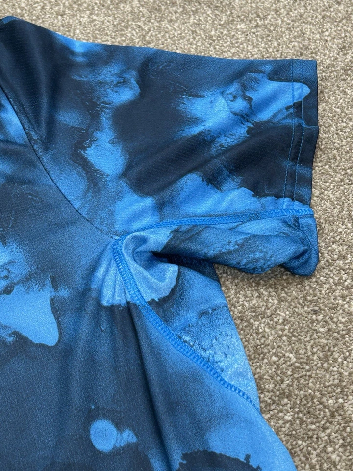 Adidas Running large blue turquoise lightweight running shirt reflective logo - Image 4 of 4