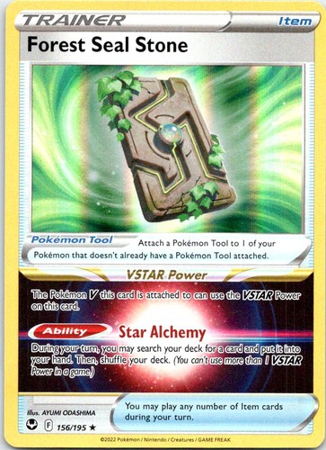 Forest Seal Stone 156/195 Holo Rare Silver Tempest Pokemon Near Mint