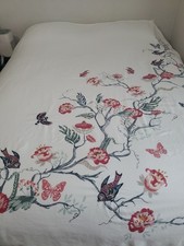 Ikea JATTELILJA Full/Queen Duvet Cover Floral Birds Embroidered Spring