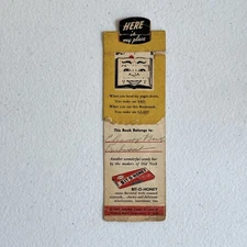 Vintage Bit-O-Honey & Old Nick Candy Bars Bookmark - 1947 T72