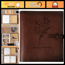 Leather Photo Album 4x6 for 300 Photos, Scrapbook with Writing Space 30 Papers