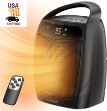 Space Heater, 1500W Electric Portable Heaters for Indoor Use, Remote, 4 Mode, Ti