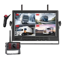 Wireless 7-inch DVR split-screen monitor, 1080P rear view camera BSD, RV trailer